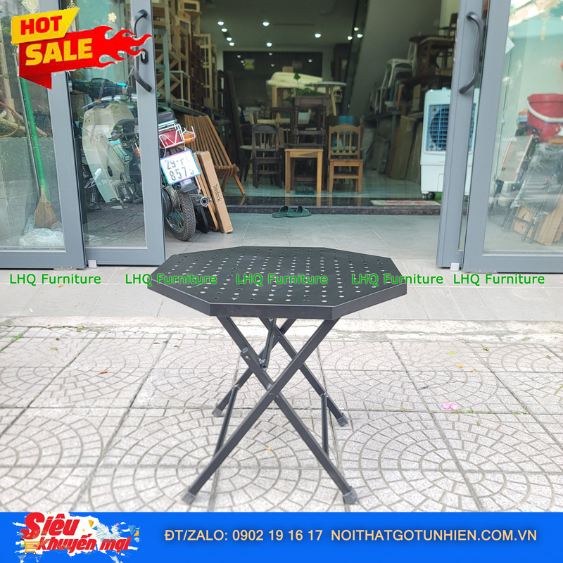 Bàn Cafe Bát Giác Sắt Xếp Gọn – Độc Đáo, Thông Minh Cho Mọi Không Gian