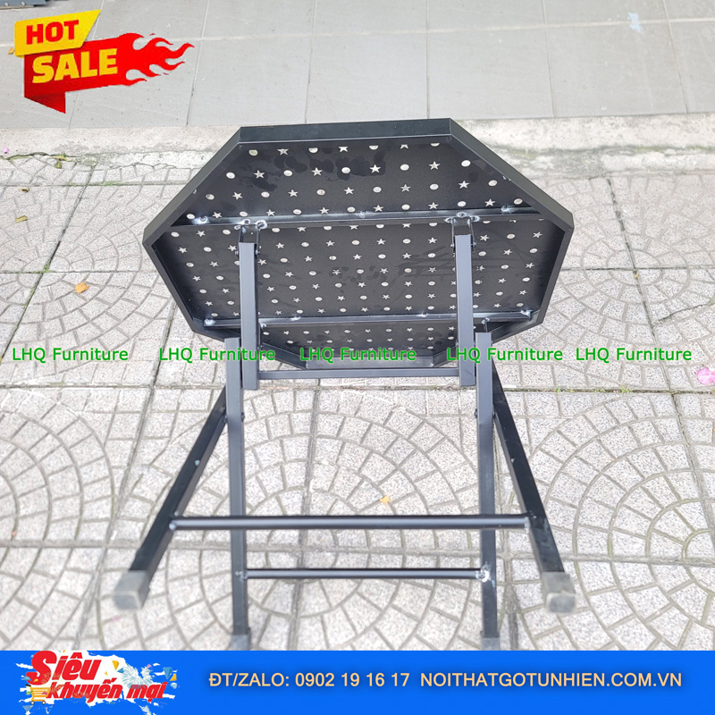 Bàn Cafe Bát Giác Sắt Xếp Gọn – Độc Đáo, Thông Minh Cho Mọi Không Gian