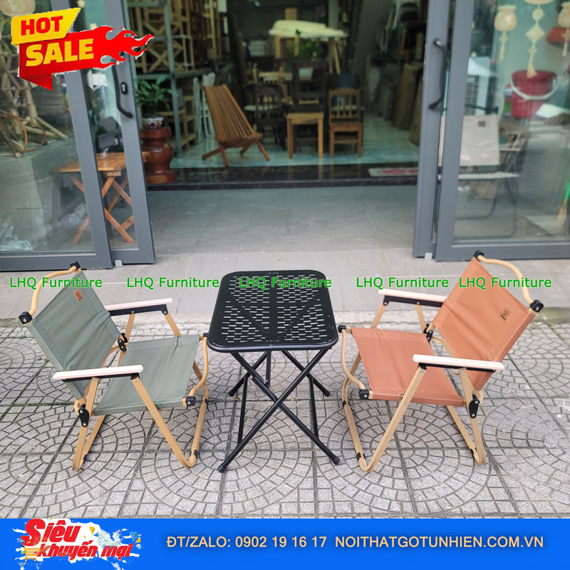Bộ Bàn Chữ Nhật 40x60x50cm + 2 Ghế Camping – Giá Rẻ, Gọn Nhẹ, Bền Đẹp