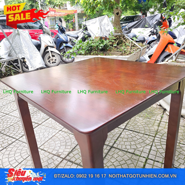 Bộ bàn ăn vuông 80 4 ghế Bingo – Gỗ tự nhiên, thiết kế cách điệu trẻ trung, tiết kiệm diện tích
