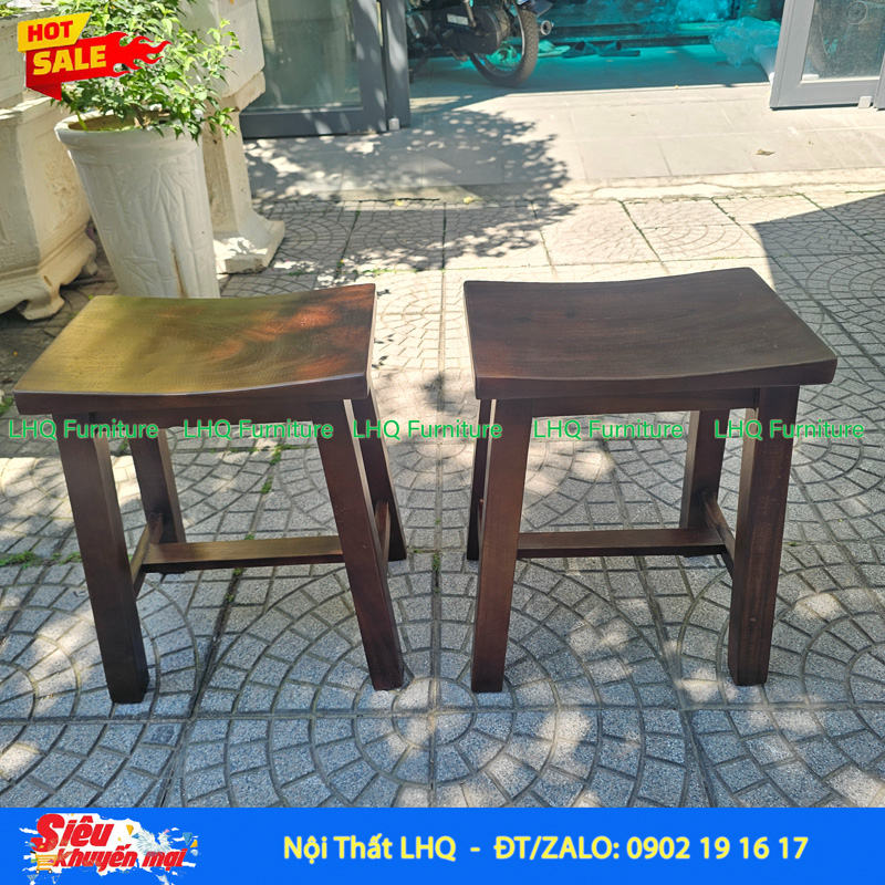 Ghế Đôn Vintage – Giằng Ngang Dọc Vuông Vắn, Chắc Chắn, Đẹp Tinh Tế