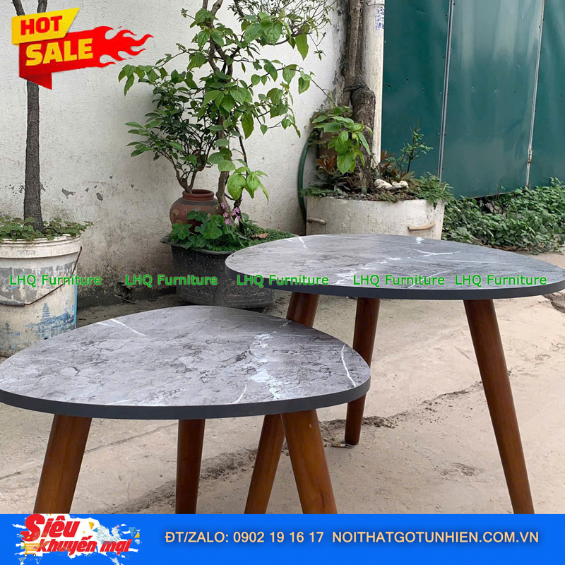 Bàn DIY Chân Gỗ Cao Su Màu Walnut – Mặt Hình Tim Độc Đáo, Hiện Đại Và Tiện Dụng