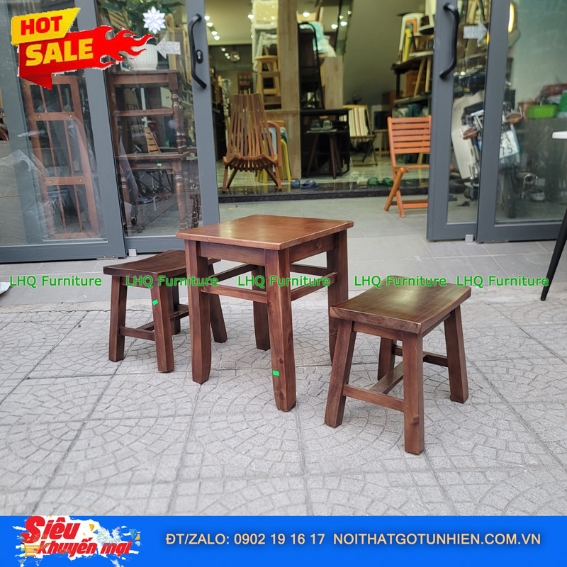 Bộ Bàn Ghế Cafe Đôn Mini Phong Cách Cổ Điển – Giá Chỉ 690.000đ Tại LHQ Furniture