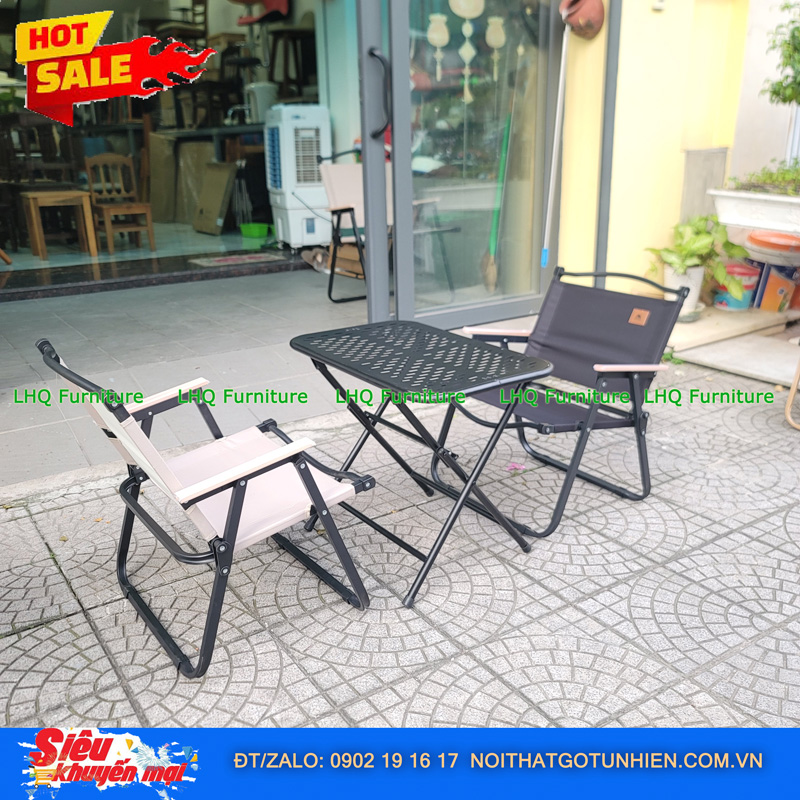Bộ Bàn Chữ Nhật 40x60x50cm + 2 Ghế Camping – Giá Rẻ, Gọn Nhẹ, Bền Đẹp
