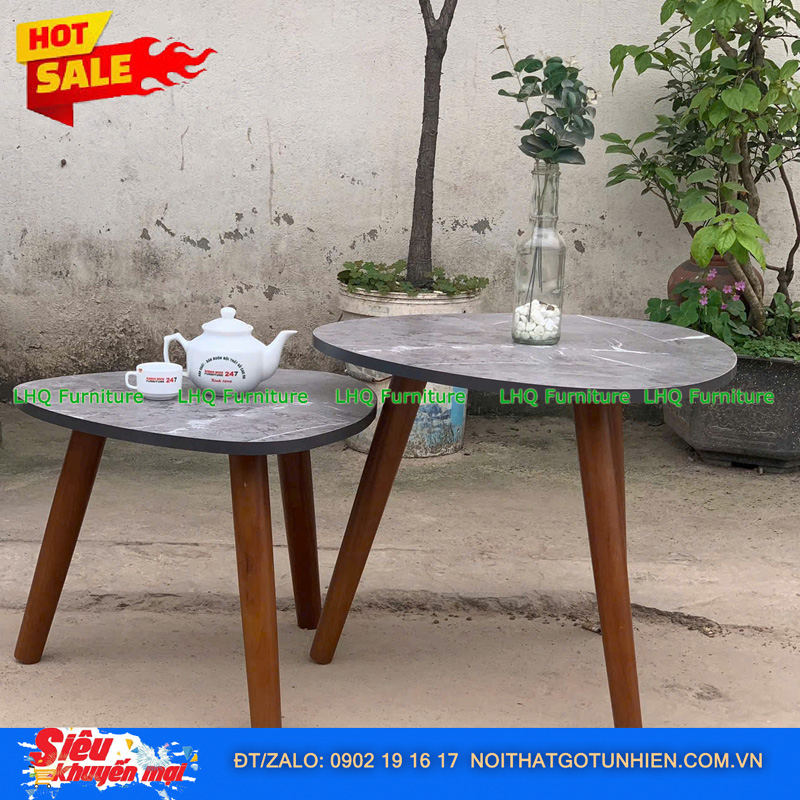 Bàn DIY Chân Gỗ Cao Su Màu Walnut – Mặt Hình Tim Độc Đáo, Hiện Đại Và Tiện Dụng