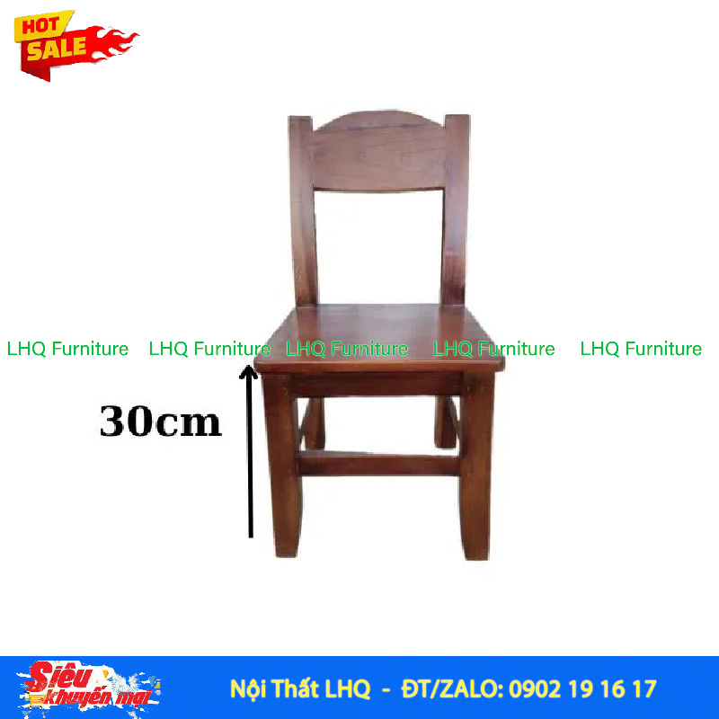 Ghế Đôn Gỗ Có Tựa – Cao 30cm, Đơn Giản Mà Chắc, Giá Lại Rẻ