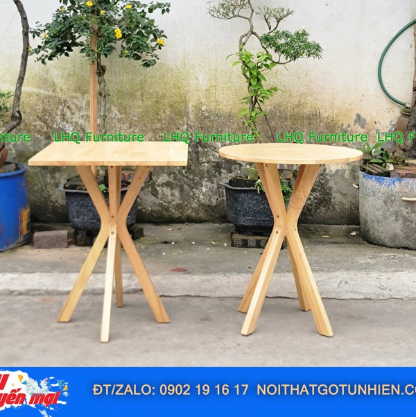 Bàn Chụm 60cm + 2 Ghế Panda Nệm – Tự Nhiên & Walnut – Giá sốc chỉ 1.200.000đ