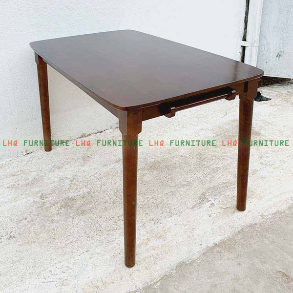 Bộ bàn ăn 1m2 4 ghế Cabin nệm – Bàn gỗ tự nhiên, ghế nệm êm ái