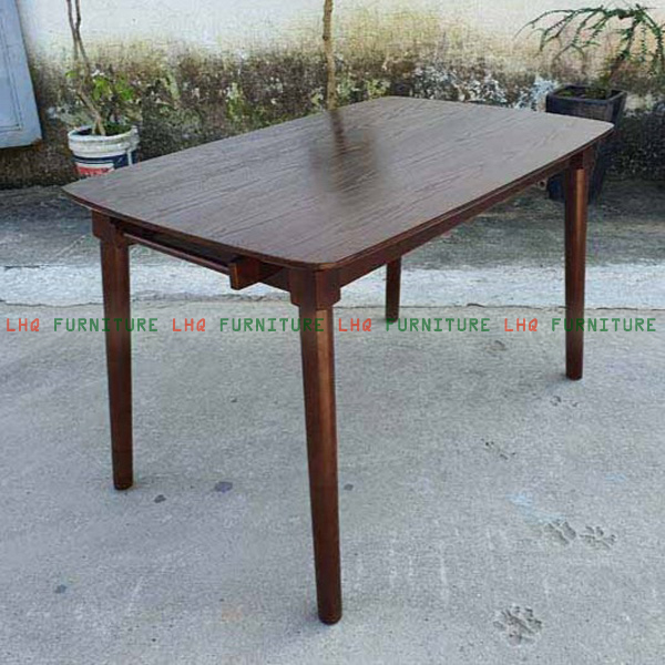 Bộ bàn ăn 1m2 4 ghế Cabin nệm – Bàn gỗ tự nhiên, ghế nệm êm ái