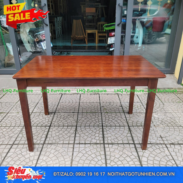 Bộ bàn ăn 6 ghế chữ A, bàn gỗ cao su tự nhiên 100%, sơn màu walnut – Giá chỉ 4.600.000đ