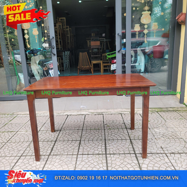 Bộ bàn ăn 6 ghế chữ A, bàn gỗ cao su tự nhiên 100%, sơn màu walnut – Giá chỉ 4.600.000đ