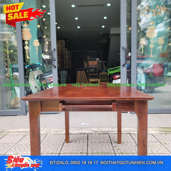 Bộ bàn ăn 6 ghế chữ A, bàn gỗ cao su tự nhiên 100%, sơn màu walnut – Giá chỉ 4.600.000đ