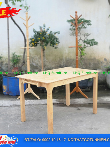 Bộ bàn ăn 4 ghế Cabin ghế mặt gỗ – Bàn gỗ cao su tự nhiên, thiết kế hiện đại