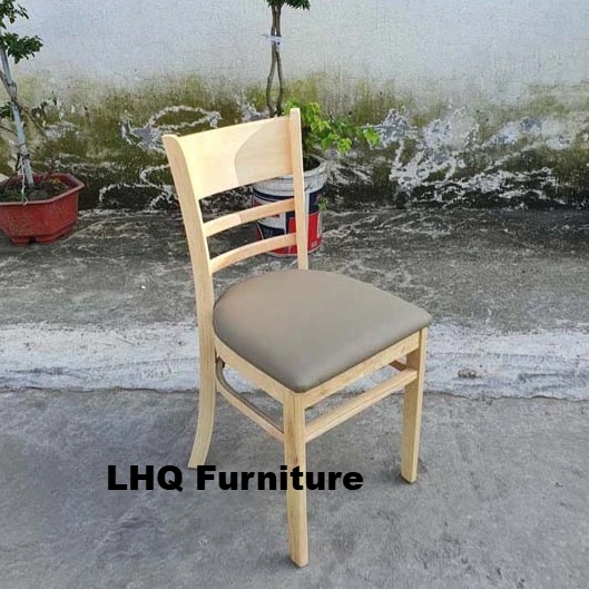 Bộ bàn 4 ghế Cabin bàn chân chụm tròn 60cm – Màu gỗ tự nhiên – Ghế nệm êm ái