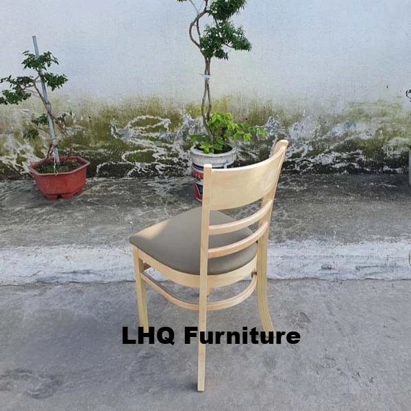 Bộ bàn 4 ghế Cabin bàn chân chụm tròn 60cm – Màu gỗ tự nhiên – Ghế nệm êm ái