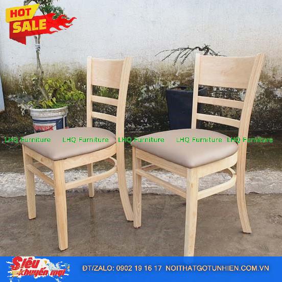 Bộ bàn 4 ghế Cabin bàn 2 tầng tròn 60cm – Màu gỗ tự nhiên – Nệm si Thái Lan êm ái