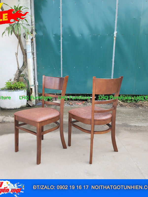 Bộ bàn ăn chân vuông 4 ghế Cabin Monstar Gỗ cao su tự nhiên, ghế nệm êm ái