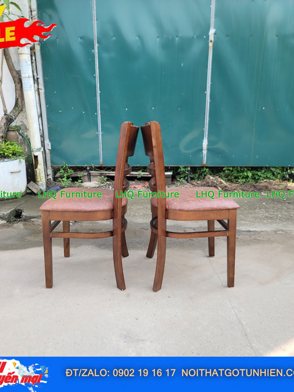 Bộ bàn ăn chân vuông 4 ghế Cabin Monstar Gỗ cao su tự nhiên, ghế nệm êm ái