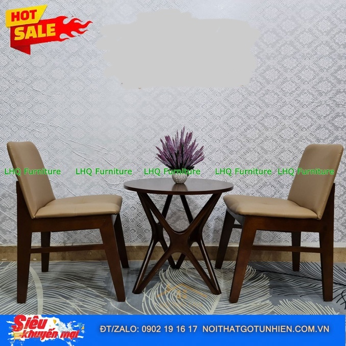 Bàn Chân Sao 60cm + 2 Ghế Obama – Bàn Ăn Nhỏ Gọn, Bàn Cafe Sang Trọng