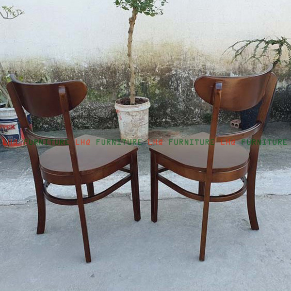 Ghế Cafe, Ghế Bàn Ăn Panda Mặt Gỗ - Gỗ Cao Su Tự Nhiên