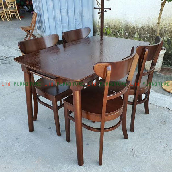 Ghế Cafe, Ghế Bàn Ăn Panda Mặt Gỗ - Gỗ Cao Su Tự Nhiên