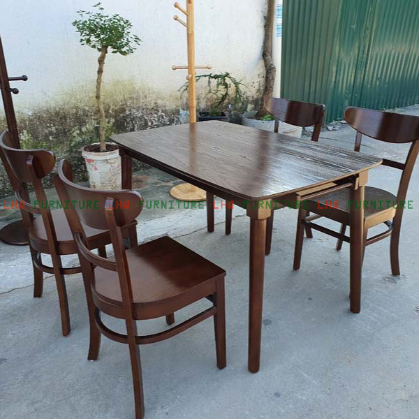 Ghế Cafe, Ghế Bàn Ăn Panda Mặt Gỗ - Gỗ Cao Su Tự Nhiên