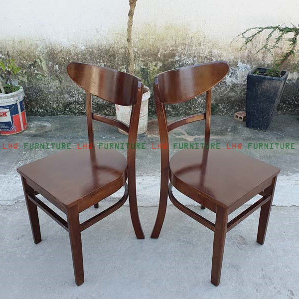 Ghế Cafe, Ghế Bàn Ăn Panda Mặt Gỗ - Gỗ Cao Su Tự Nhiên