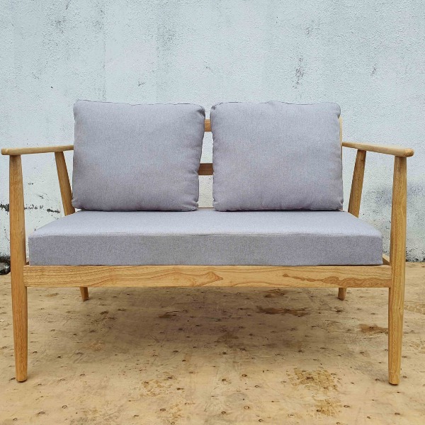 Ghế Sofa Đôi, Thiết Kế Tay Cong Đẹp, Gỗ Tự Nhiên, Hàng Đặt