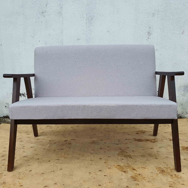 Ghế sofa đôi, Tay dẹt ấn tượng, Gỗ cao su, Tháo ráp nhanh