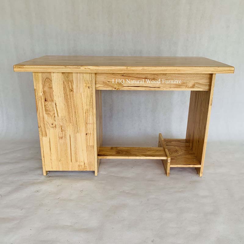 Bàn làm việc 1m2, gỗ cao su tự nhiên, tháo ráp nhanh, vận chuyển rẻ