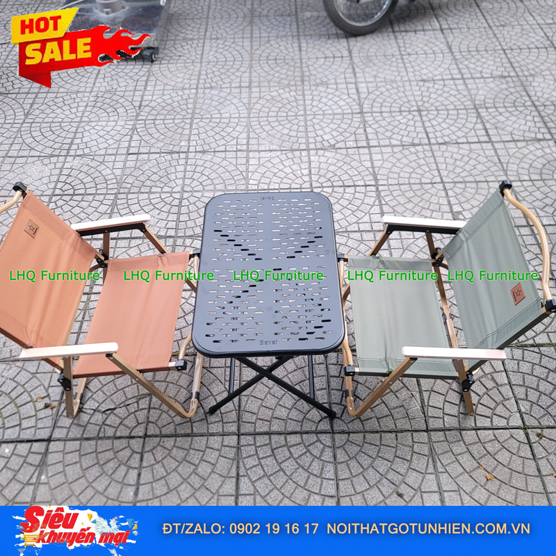 Bộ Bàn Chữ Nhật 40x60x50cm + 2 Ghế Camping – Giá Rẻ, Gọn Nhẹ, Bền Đẹp