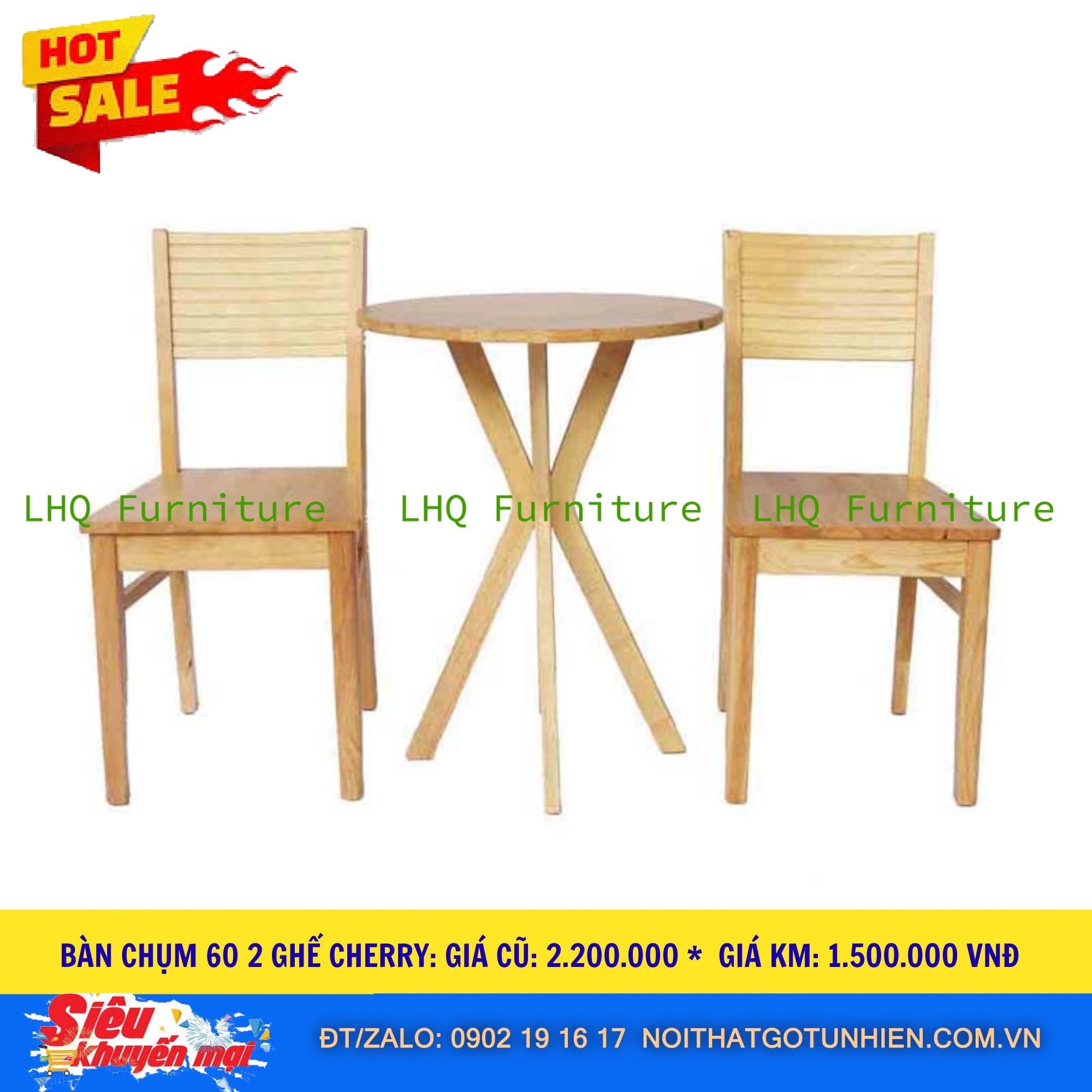Bộ Bàn Chum 60cm + 2 Ghế Cherry – Dễ Thương, Vững Chãi – Giá chỉ 1.500.000đ