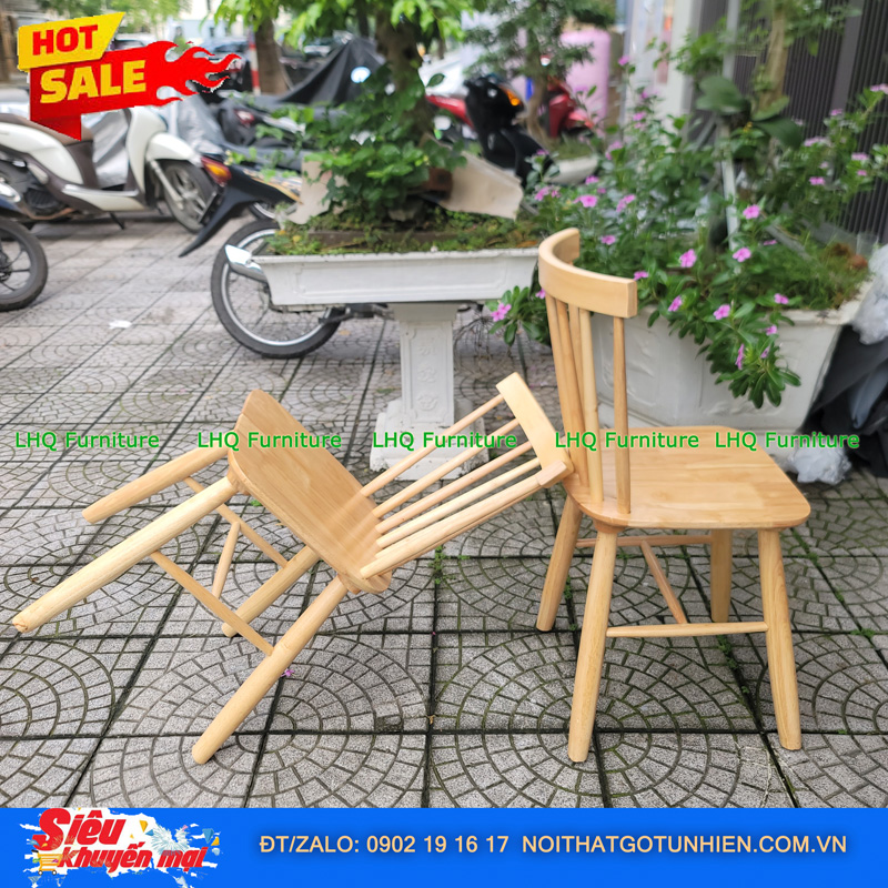 Bộ bàn ăn 6 ghế 7 nan – Bàn chân tròn 80x1m6x75cm – Giá chỉ 3.920.000đ tại LHQ Furniture