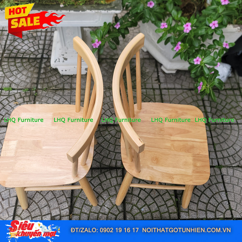 Bộ bàn ăn 6 ghế song tiện – ghế 7 nan sơn màu tự nhiên – Giá chỉ 3.850.000đ tại LHQ Furniture
