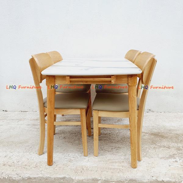 Bộ bàn ăn giả đá 1m2 4 ghế Cabin Butter mặt nệm – Sang trọng, bền đẹp, giá rẻ