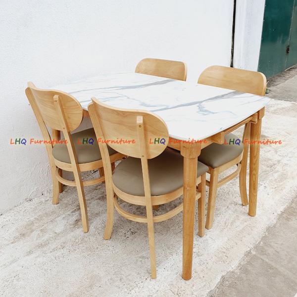 Bộ bàn ăn giả đá 1m2 4 ghế Cabin Butter mặt nệm – Sang trọng, bền đẹp, giá rẻ