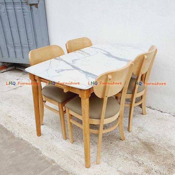 Bộ bàn ăn giả đá 1m2 4 ghế Cabin Butter mặt nệm – Sang trọng, bền đẹp, giá rẻ