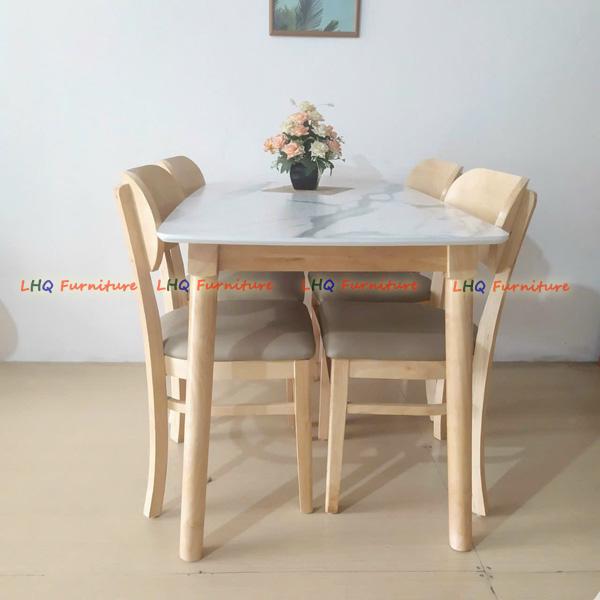 Bộ bàn ăn giả đá 1m2 4 ghế Cabin Butter mặt nệm – Sang trọng, bền đẹp, giá rẻ