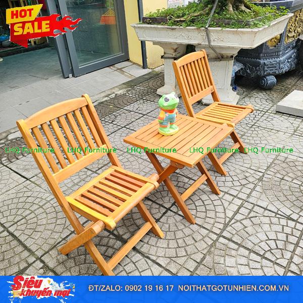 Bộ Cafe Mini Xếp Gọn – Bàn 40x40x40cm Kết Cấu Chắc Chắn Sử Dụng Bền Đa Năng