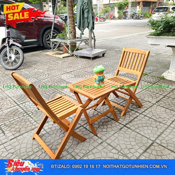 Bộ Cafe Mini Xếp Gọn – Bàn 40x40x40cm Kết Cấu Chắc Chắn Sử Dụng Bền Đa Năng