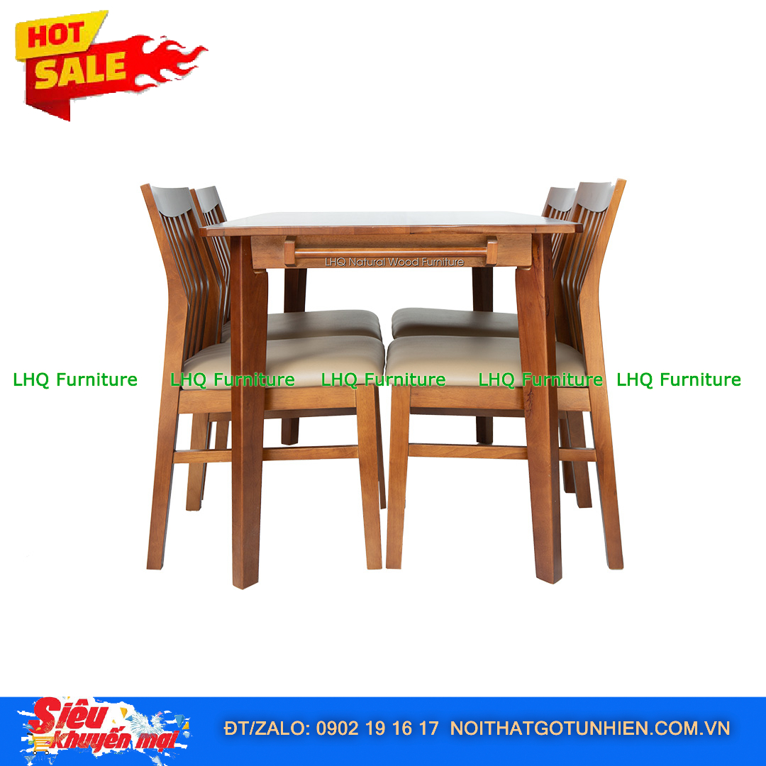 Bộ bàn ăn 1m2 gỗ 4 ghế Bingo – Hiện đại, trẻ trung, bền đẹp cho không gian gia đình