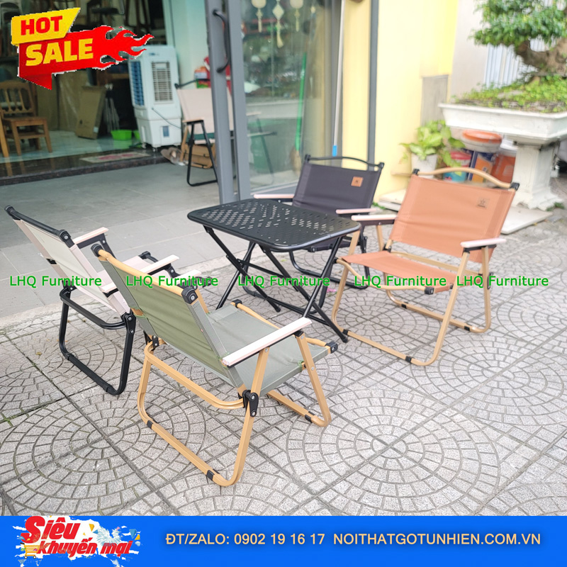 Bộ Bàn Chữ Nhật 40x60x51cm + 4 Ghế Camping – Lựa Chọn Bình Dân Thông Minh