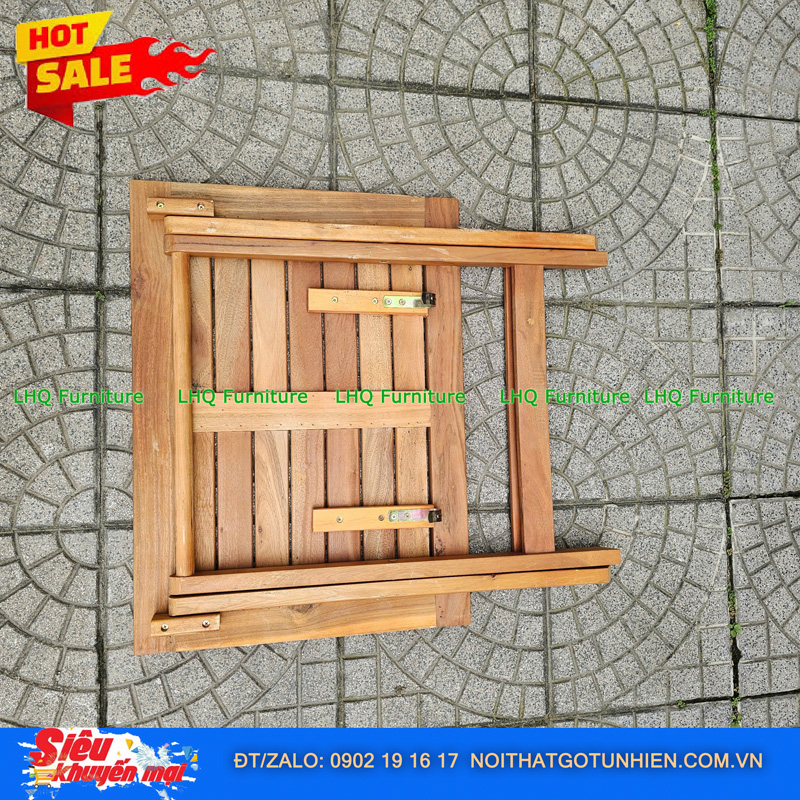 Bàn Cafe Xếp Gọn Gỗ Tràm Tự Nhiên 40x40x40cm – Chắc Chắn, Bền Đẹp, Giá Rẻ Tại Nội Thất LHQ