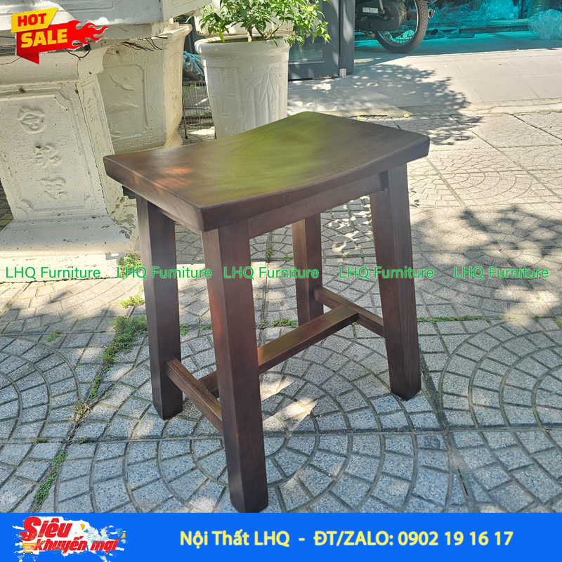 Ghế Đôn Vintage – Giằng Ngang Dọc Vuông Vắn, Chắc Chắn, Đẹp Tinh Tế