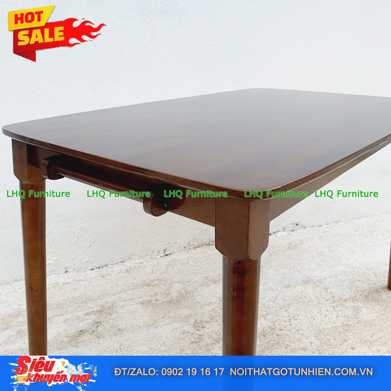 Bộ bàn 4 ghế chữ A bàn 1m2 giả đá Walnut – Sang trọng, hiện đại, dễ vệ sinh