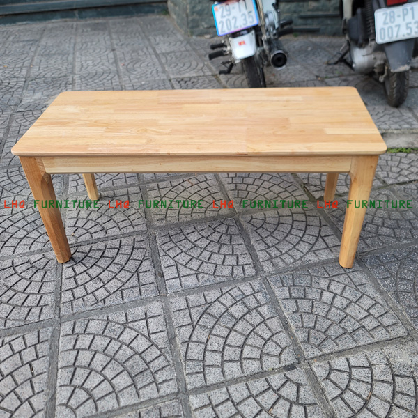Bộ bàn ăn 2 ghế song tiện 1 ghế bench – Bàn 1m2 gỗ cao su tự nhiên – Nội Thất LHQ