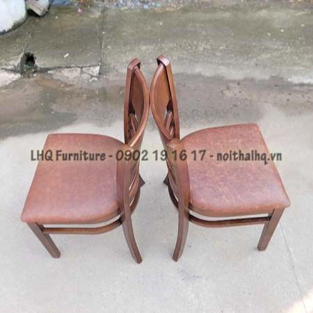 Bộ bàn 4 ghế Cabin bàn 2 tầng vuông 60cm – Màu nâu óc chó – Gỗ cao su tự nhiên
