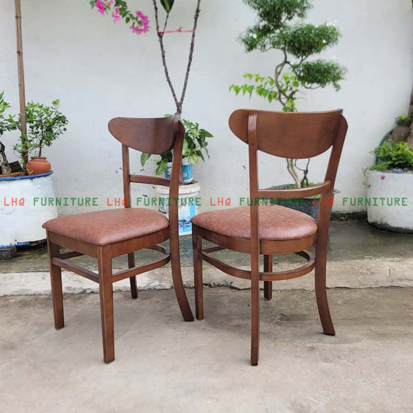 Ghế Bàn Ăn, Ghế Cafe Panda Mặt Nệm - Gỗ Cao Su Chất Lượng Cao