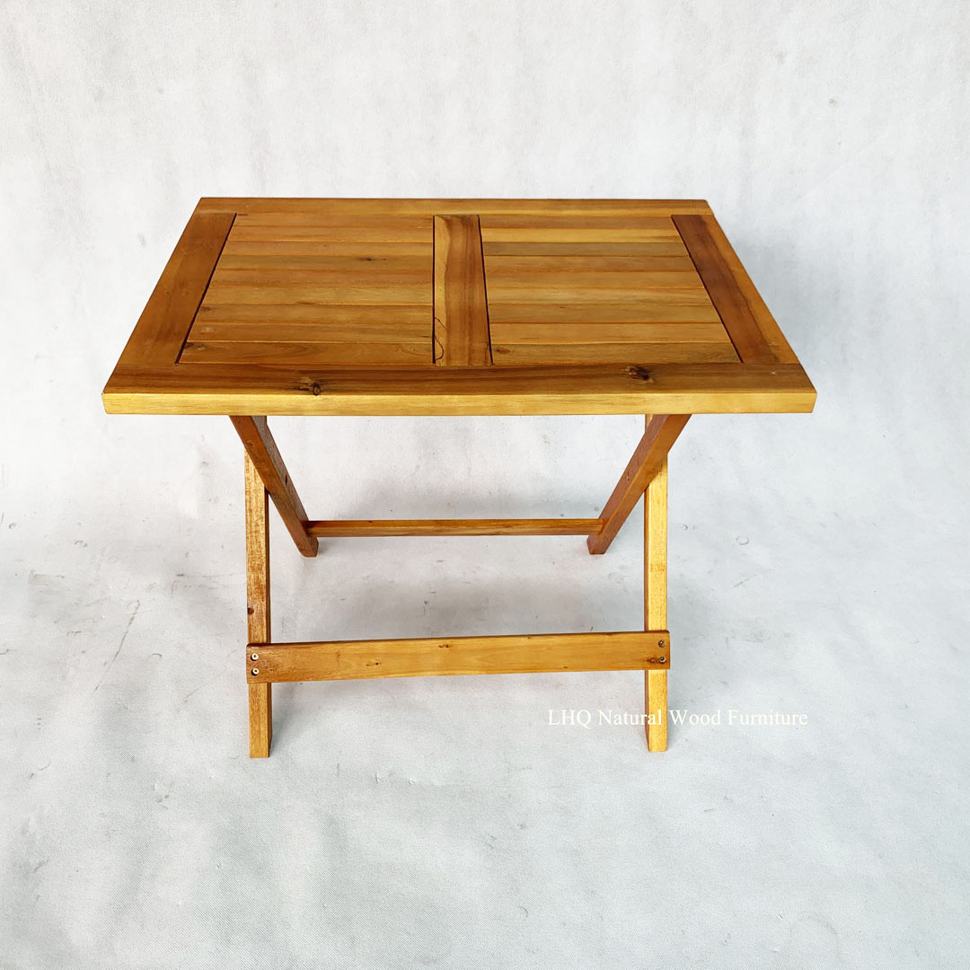 Bàn cafe xếp gọn, Gỗ tràm tự nhiên, Mặt 40x60, Bán chạy 2024