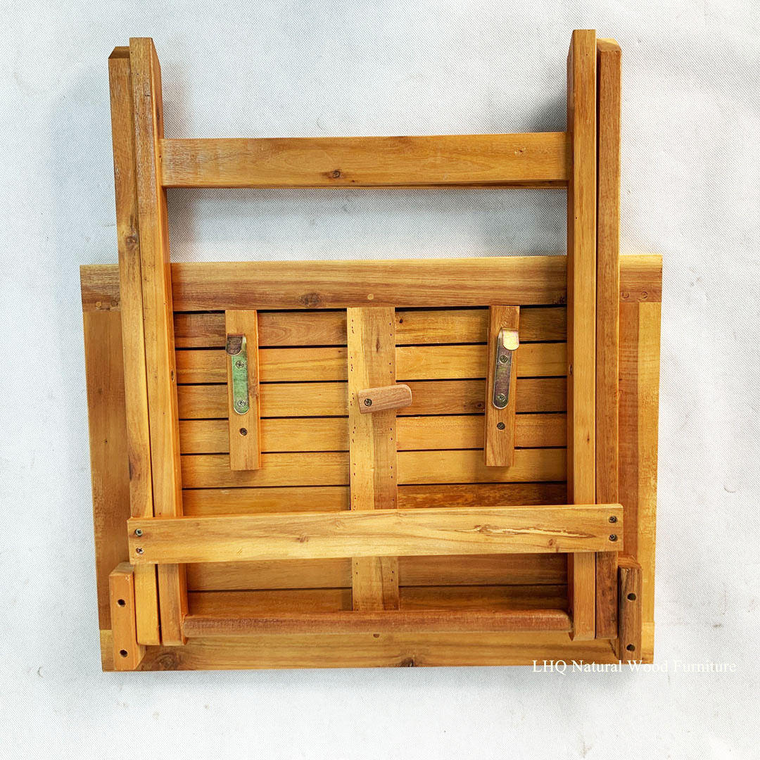 Bàn cafe xếp gọn, Gỗ tràm tự nhiên, Mặt 40x60, Bán chạy 2024
